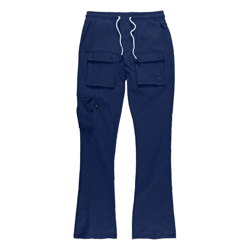 M1625 Sartoni Nylon Stacked Pants - Navy