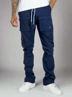 M1625 Sartoni Nylon Stacked Pants - Navy