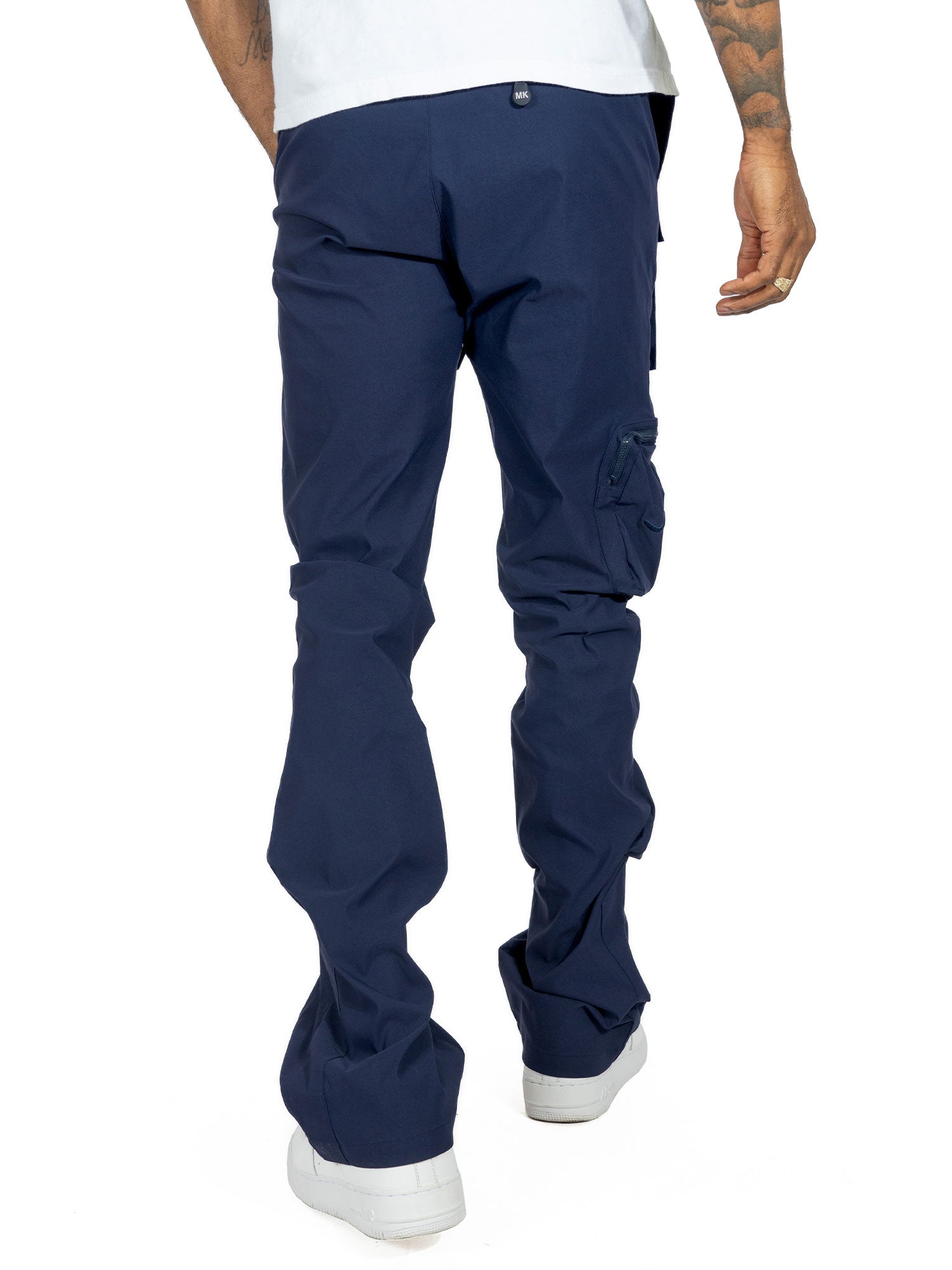 M1625 Sartoni Nylon Stacked Pants - Navy