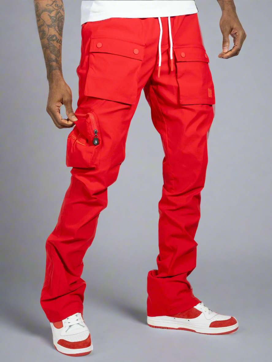 M1625 Sartoni Nylon Stacked Pants - Red