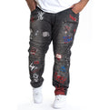 M1705 Makobi Rock Doodle Biker Jeans - Black
