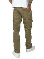 M1737 Berteli Acid Cargo Pants - Olive