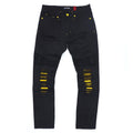 M1940 Naxos Biker Jeans- Black/Yellow
