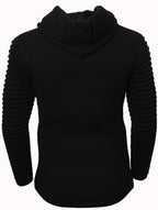 M4215 Makobi Ribbed Elongated Sweater - Black