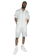 M428 Moreli Knit Short Sets - White