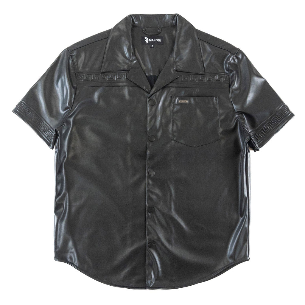 M429 Bellucci Vegan Leather Shirt - Black