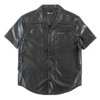 M429 Bellucci Vegan Leather Shirt - Black
