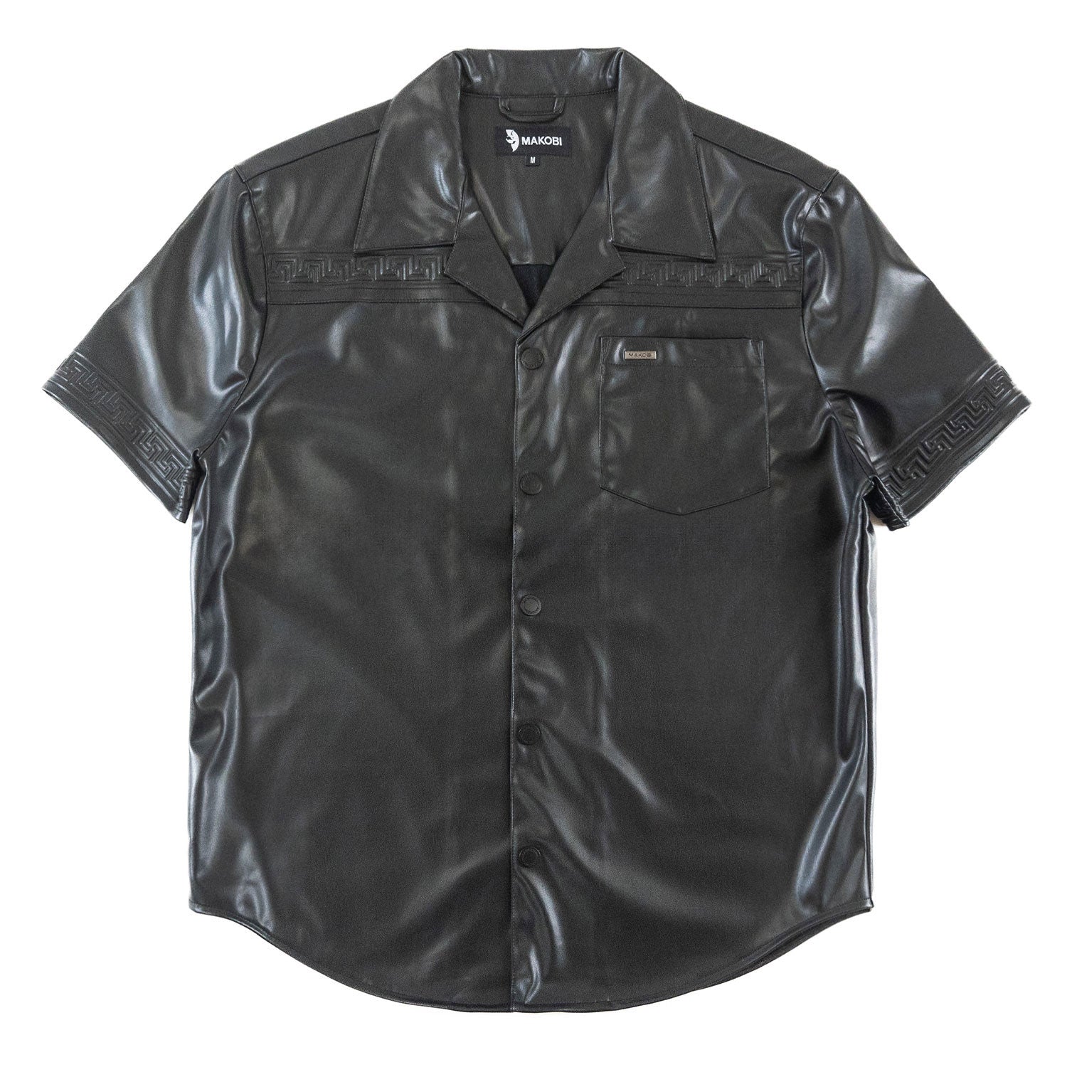 M429 Bellucci Vegan Leather Shirt - Black