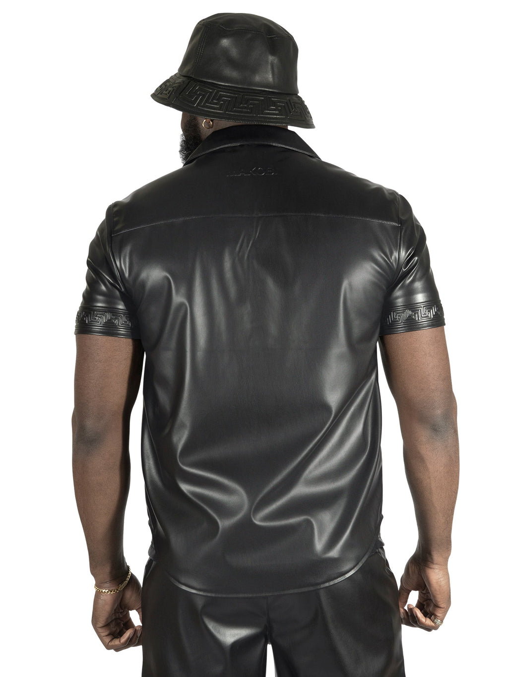 M429 Bellucci Vegan Leather Shirt - Black