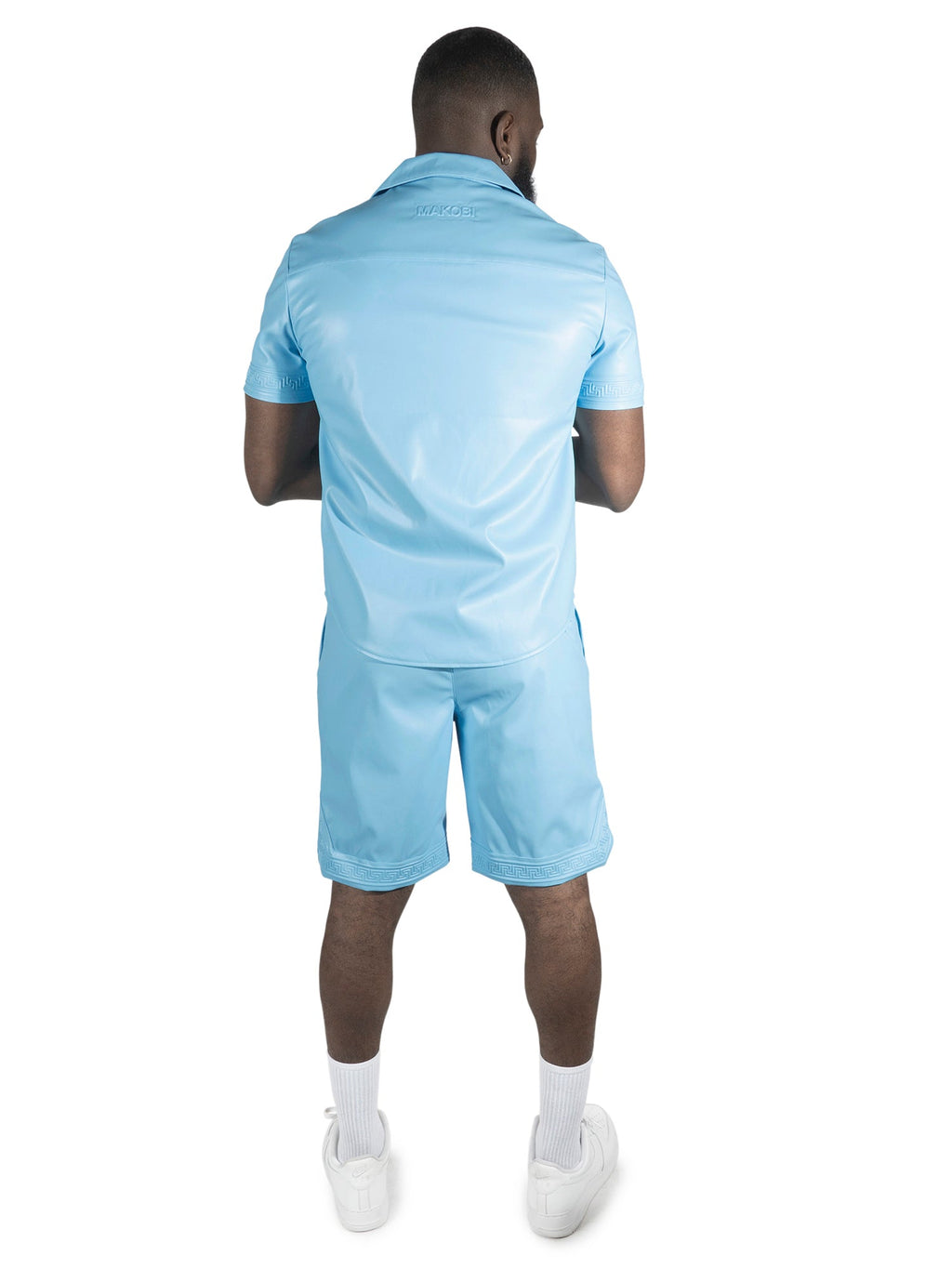 M429 Bellucci Vegan Leather Shirt - Blue