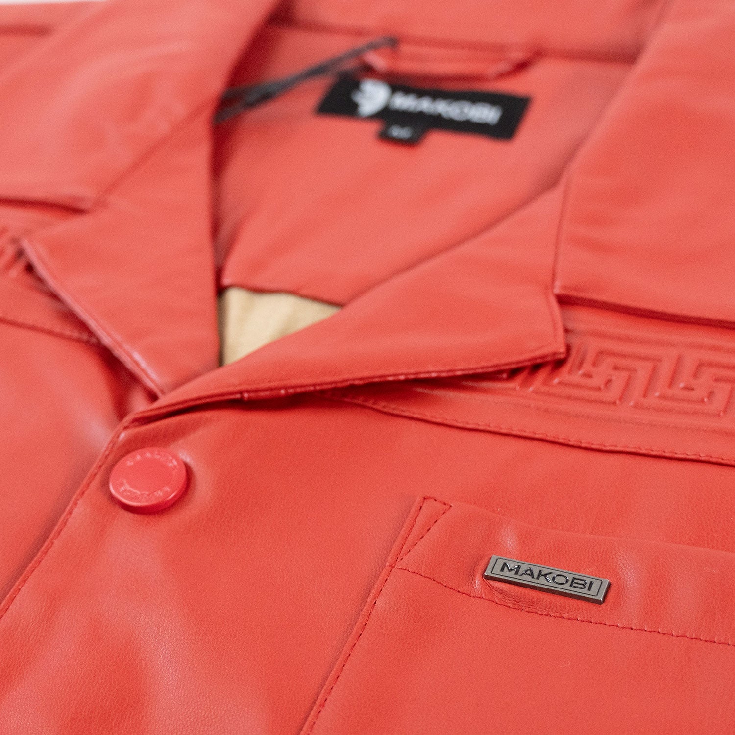 M429 Bellucci Vegan Leather Shirt - Red