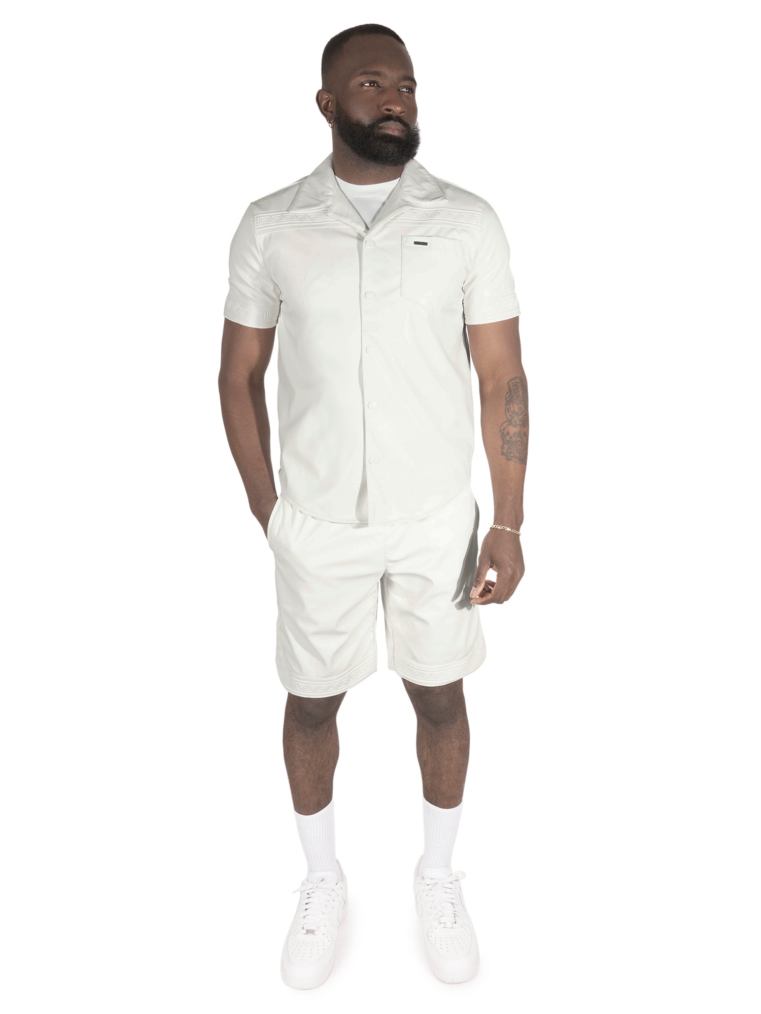 M429 Bellucci Vegan Leather Shirt - White