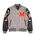 M4315 Vercelli Plaid Varsity Jacket - Black