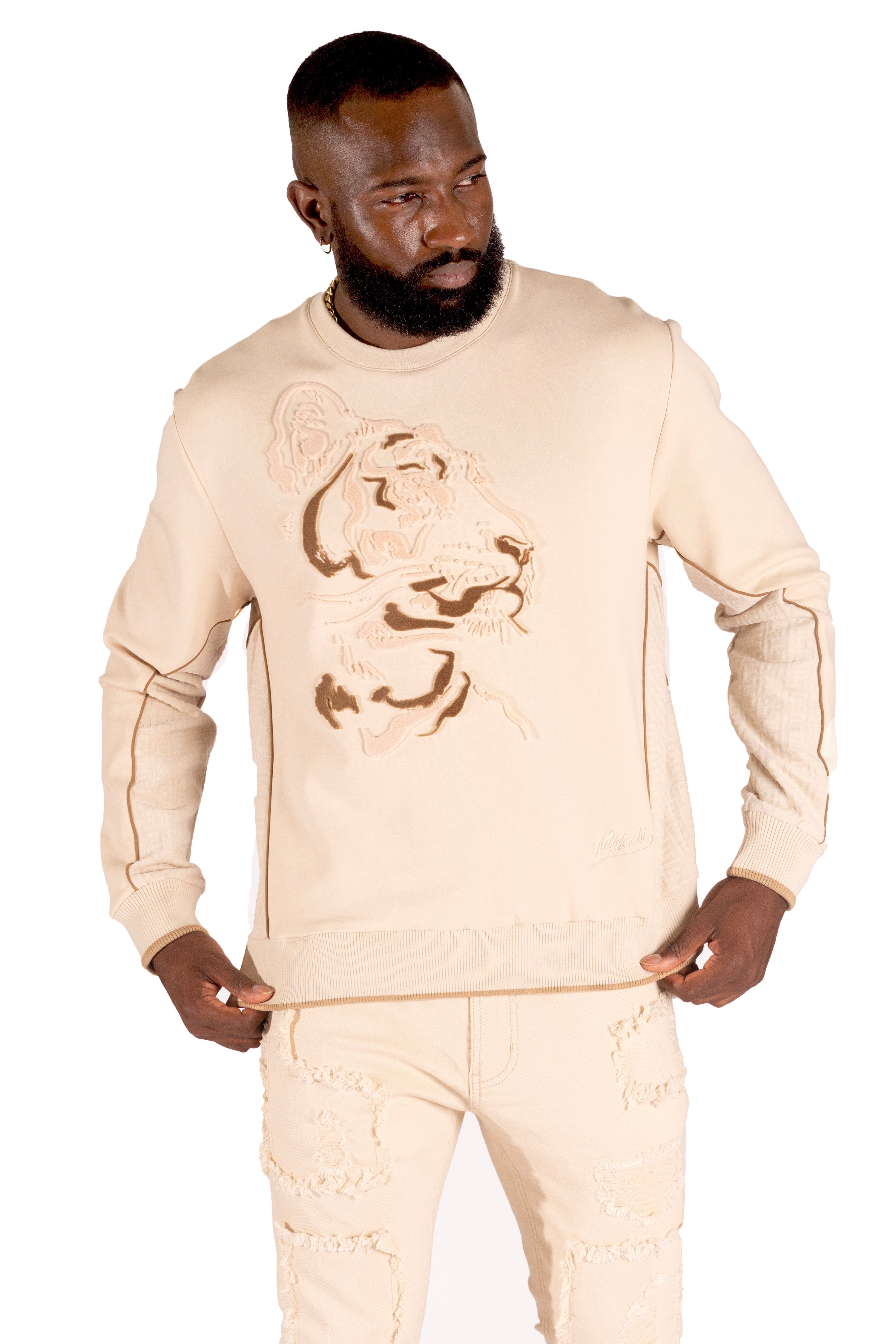M4358 Gabana Tiger Sweatshirt - Khaki