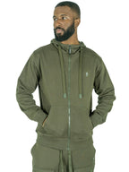M5335 Essential Fleece Zip Up Hoodie - Olive