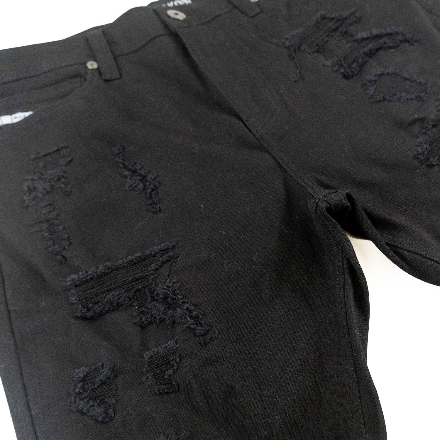 M607 Amato Denim Shorts - Black/Black