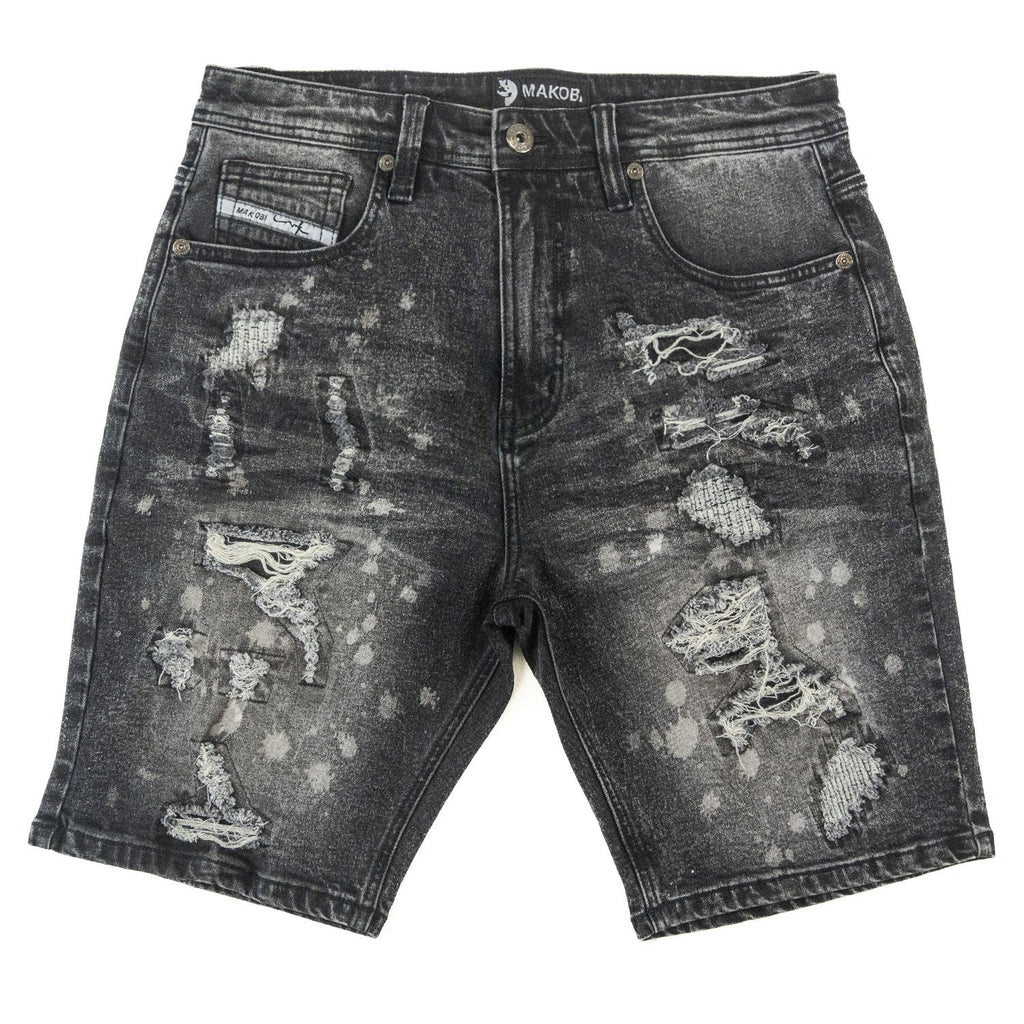 M607 Amato Denim Shorts - Black