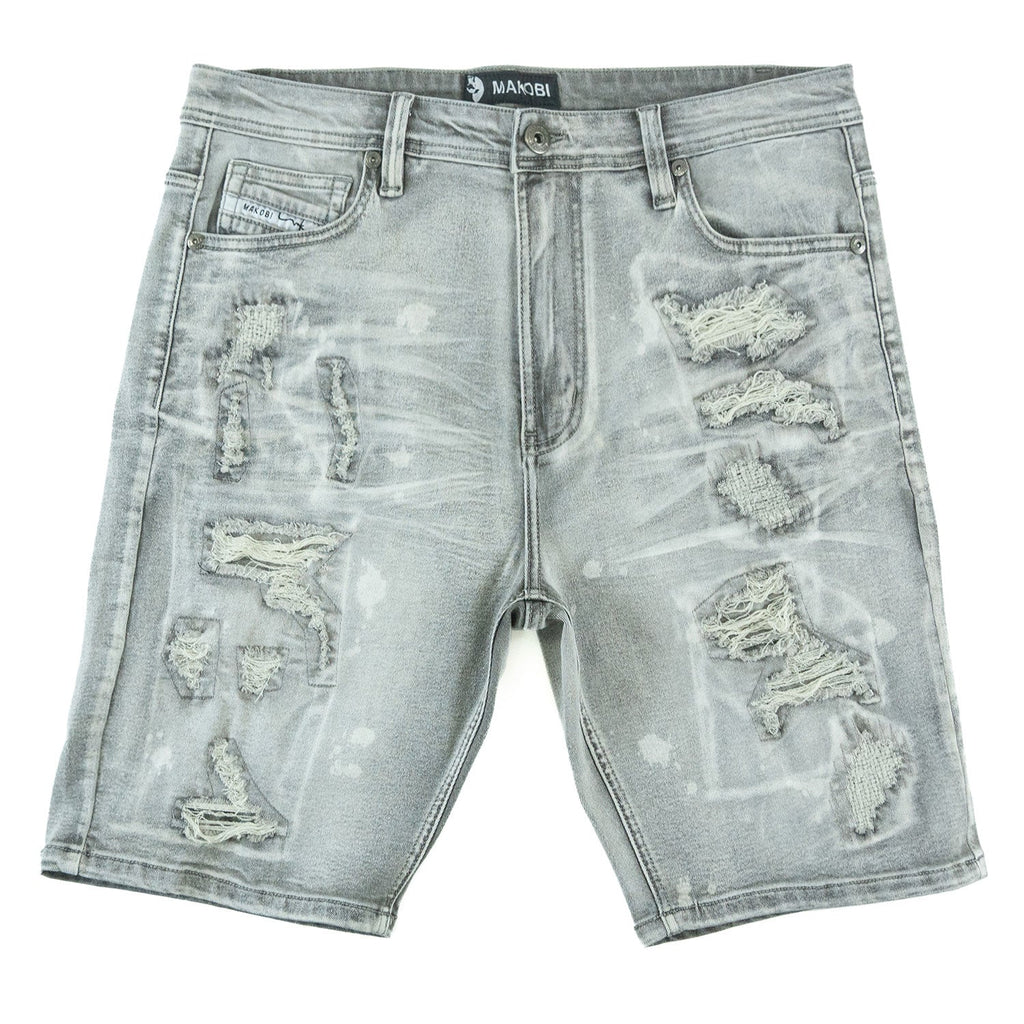 M607 Amato Denim Shorts - Gray