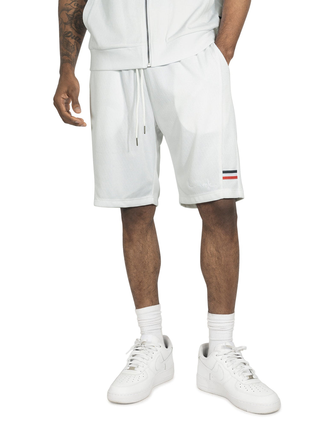 M428 Moreli Knit Short Sets - White