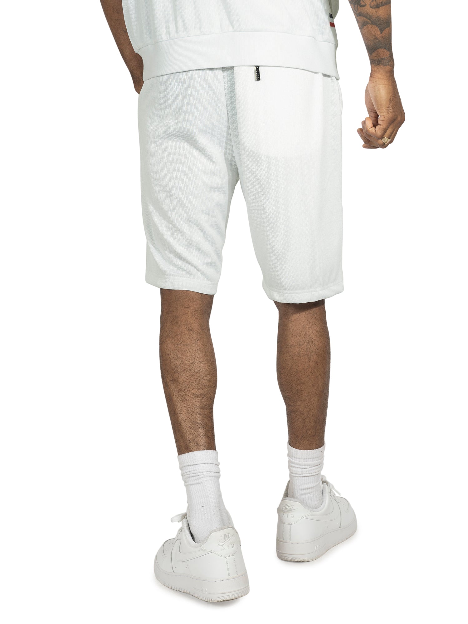 M428 Moreli Knit Short Sets - White