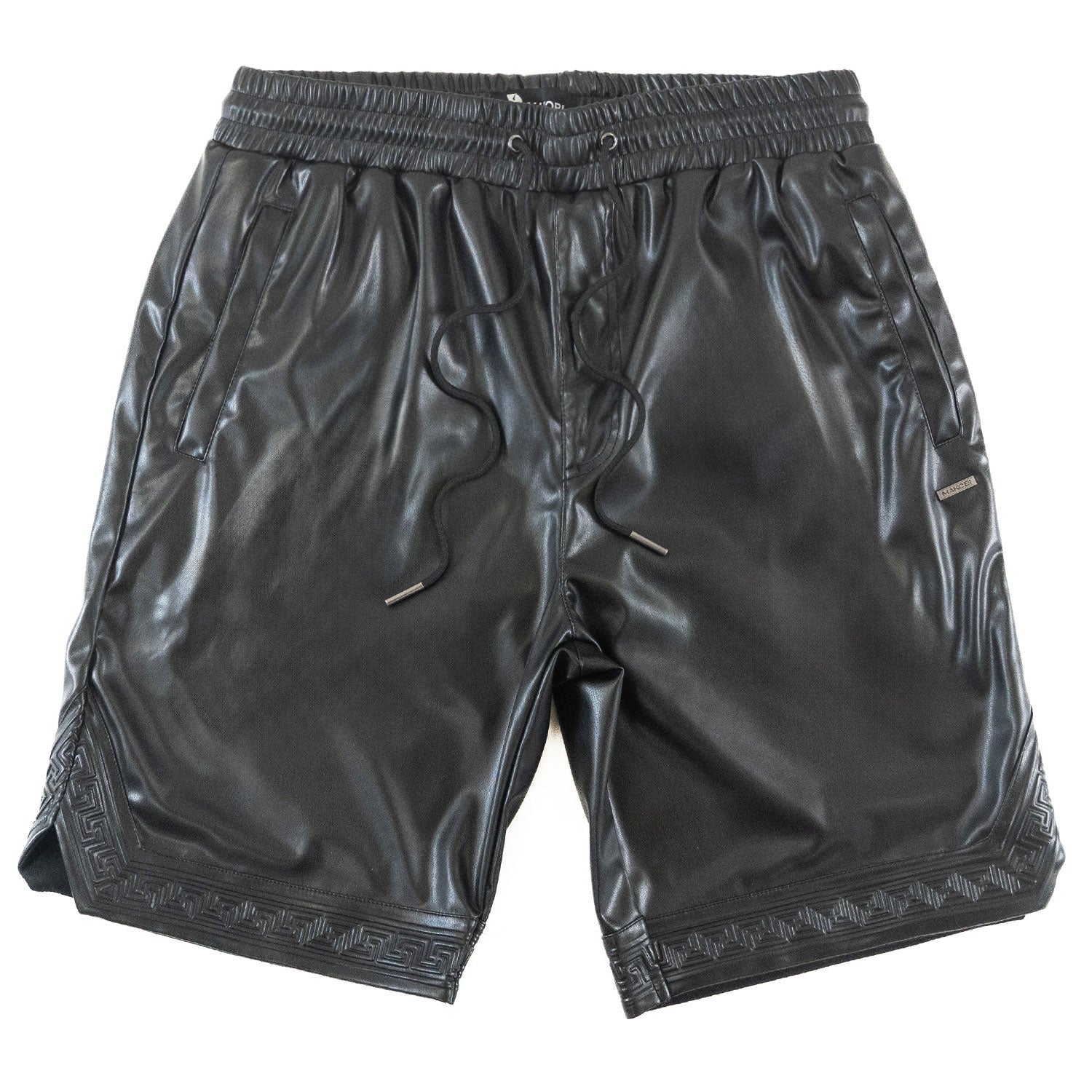 M629 Belluci Vegan Leather Shorts - Black