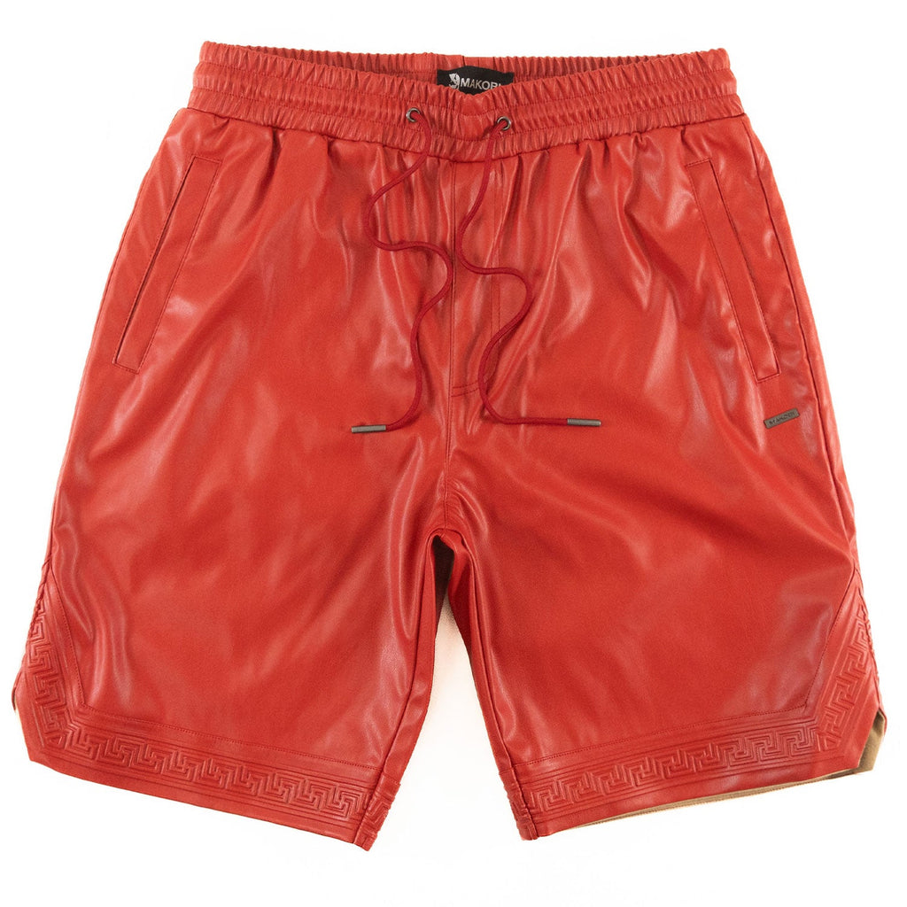 M629 Belluci Vegan Leather Shorts - Red