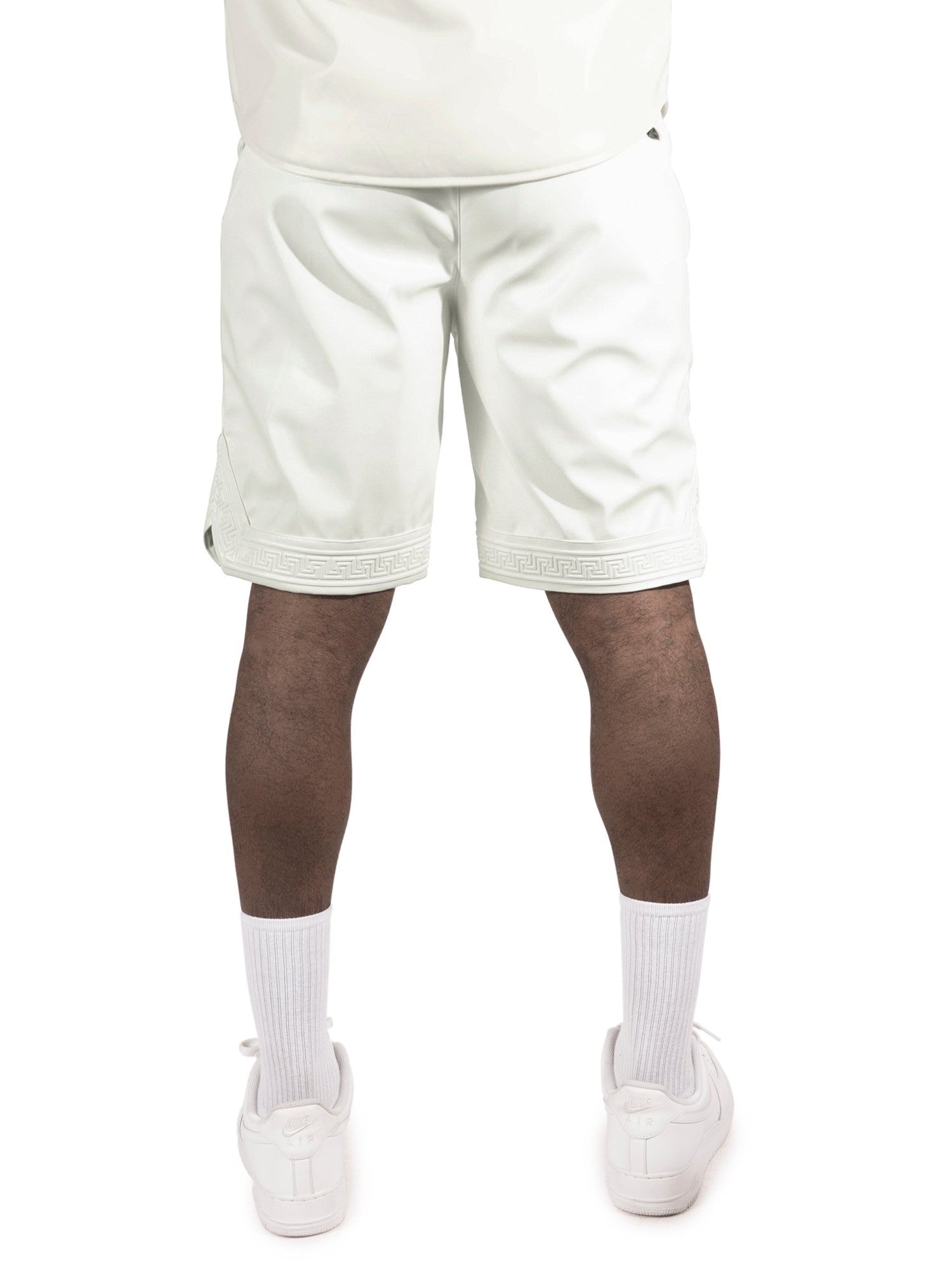 M629 Belluci Vegan Leather Shorts - White