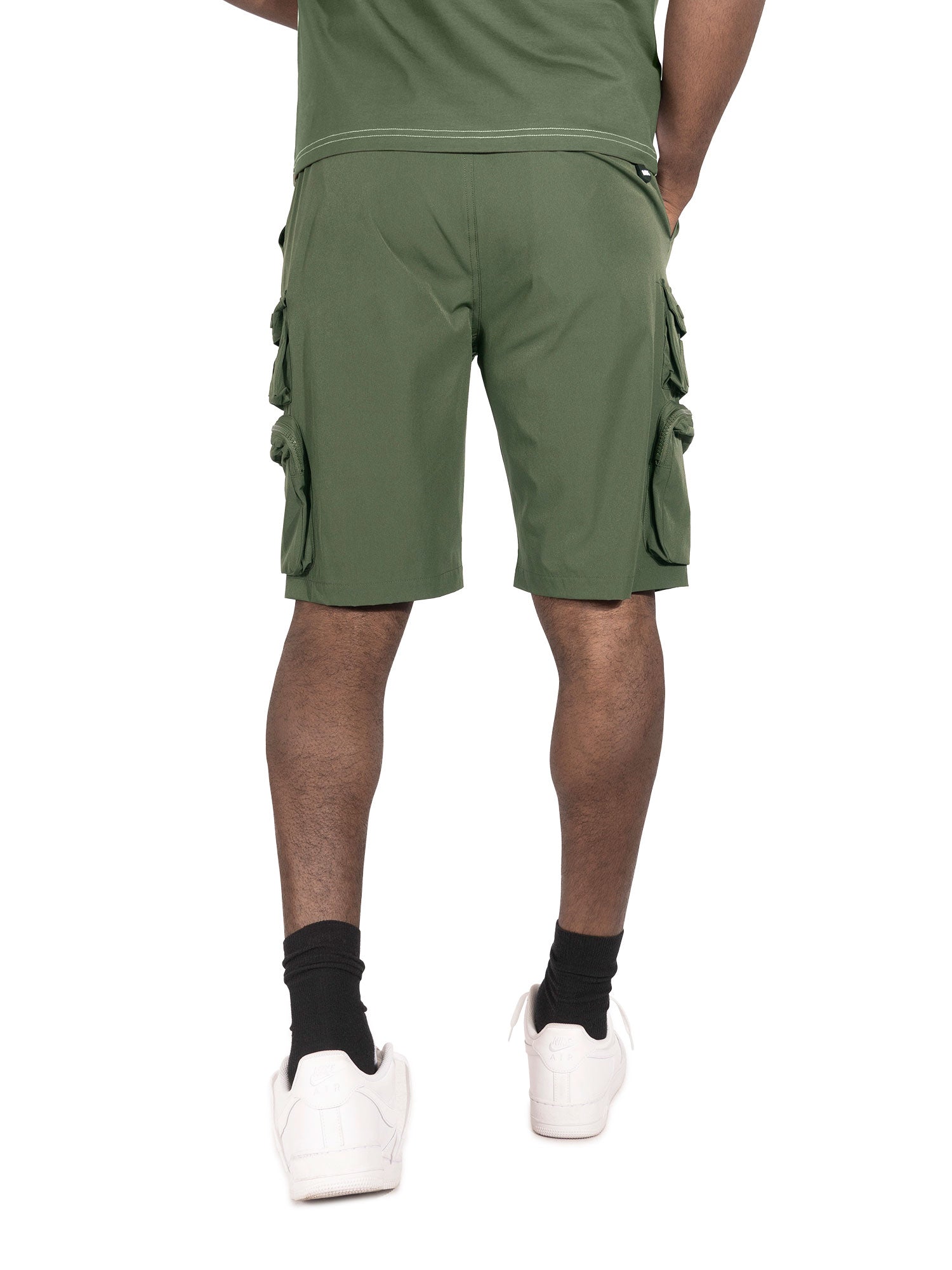 M633 Colton Nylon Spandex Cargo Shorts - Dark Olive