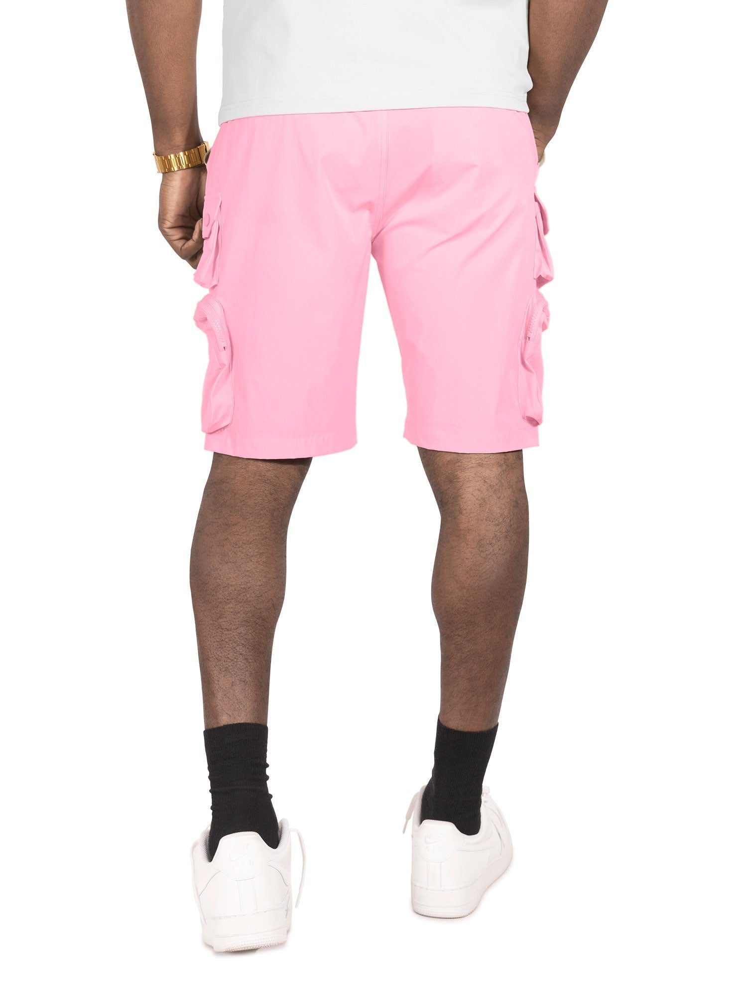 M633 Colton Nylon Spandex Cargo Shorts - Pink