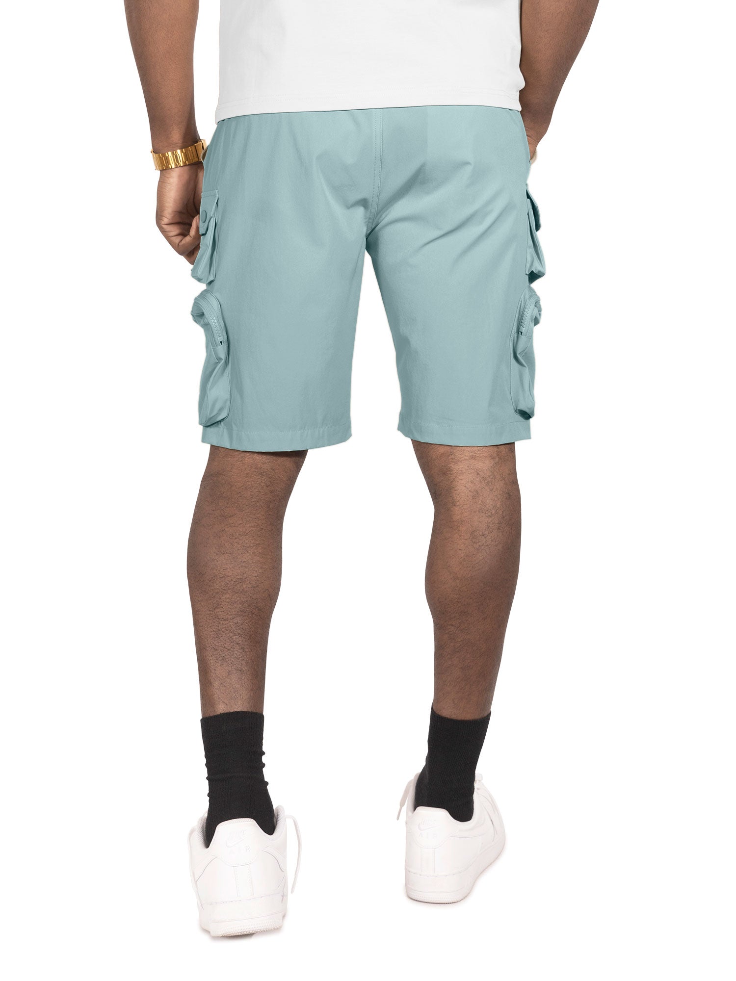 M633 Colton Nylon Spandex Cargo Shorts - Teal
