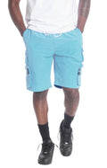 M633 Colton Nylon Spandex Cargo Shorts - Blue