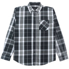 V1826 Brandon Long sleeves Plaid Shirt - Black