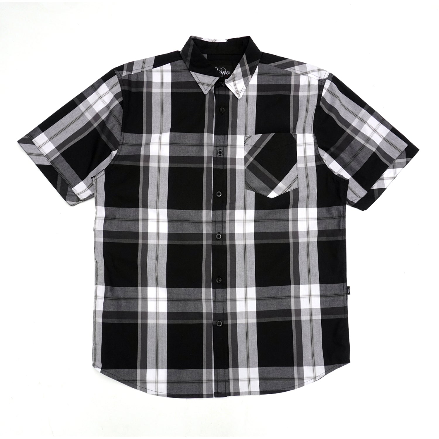 V814 Veno Button-Down Short Sleeves Shirt - Black