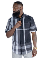 V836 Hugo Plaid Shirt - Black