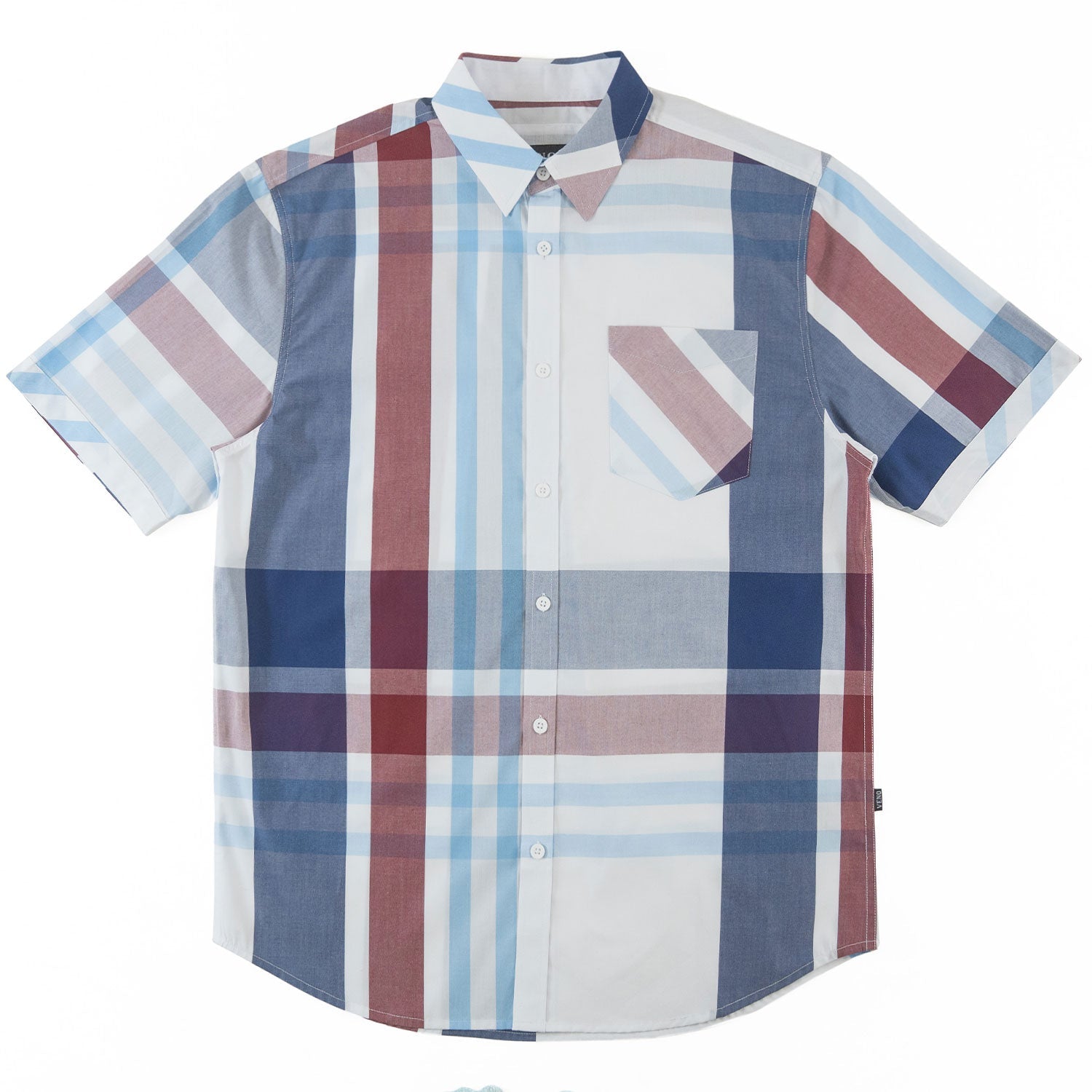 V842 Robert Plaid Button-Down Shirt - Navy