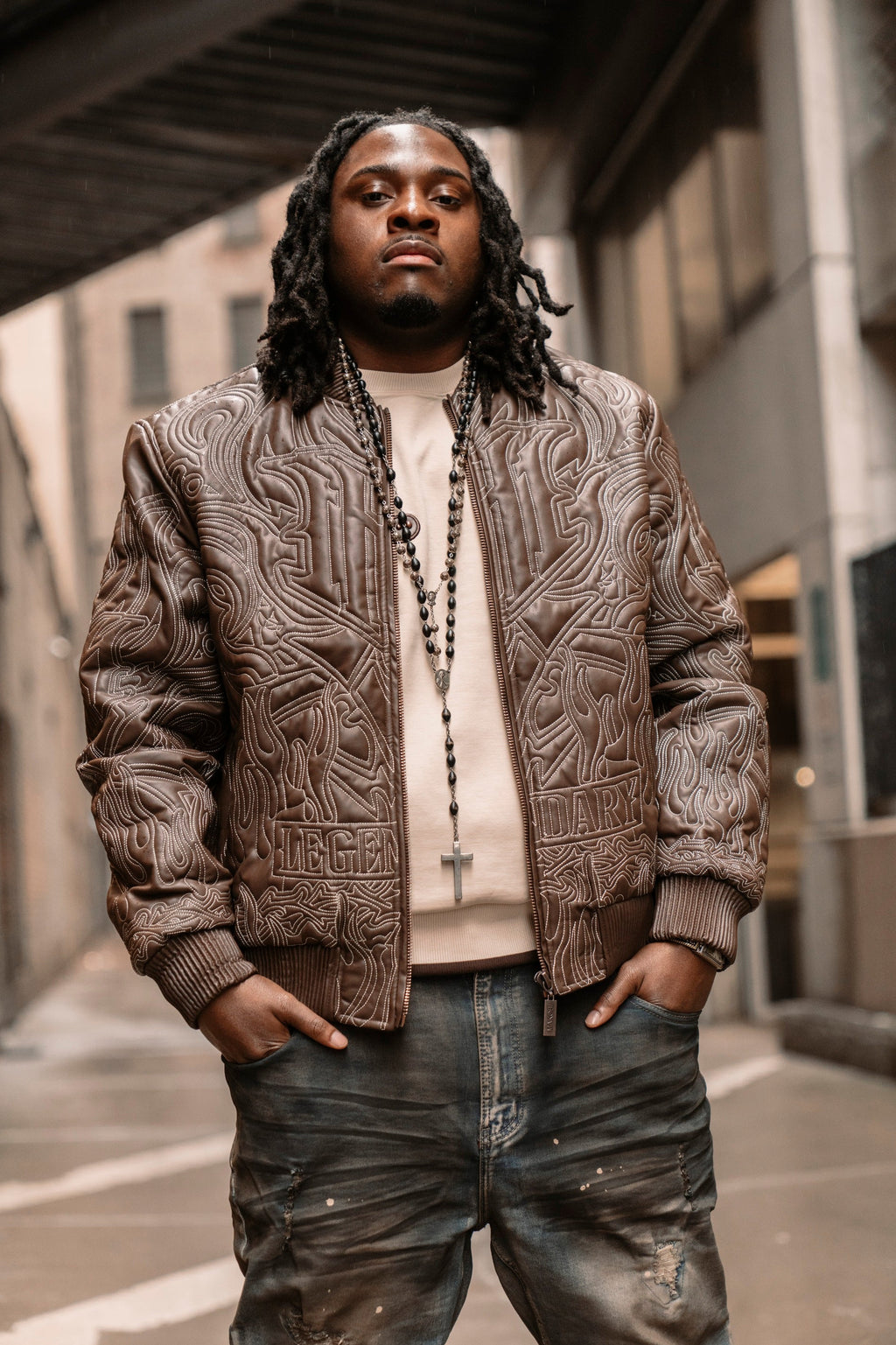 Jacket| M4108 Bianco Bomber Jacket - Brown