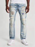 M1773 Makobi Amalfi Denim Jeans W/ Underlay - Light Wash