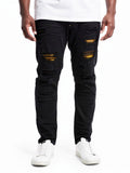 M1773 Makobi Amalfi Denim Jeans W/ Underlay - Black Yellow