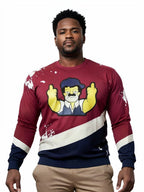 M209 El Chapo Simpson Long Sleeve Tee - Burgundy