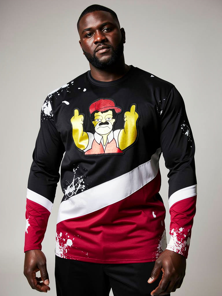 M209 El Chapo Simpson Long Sleeve Tee - Black