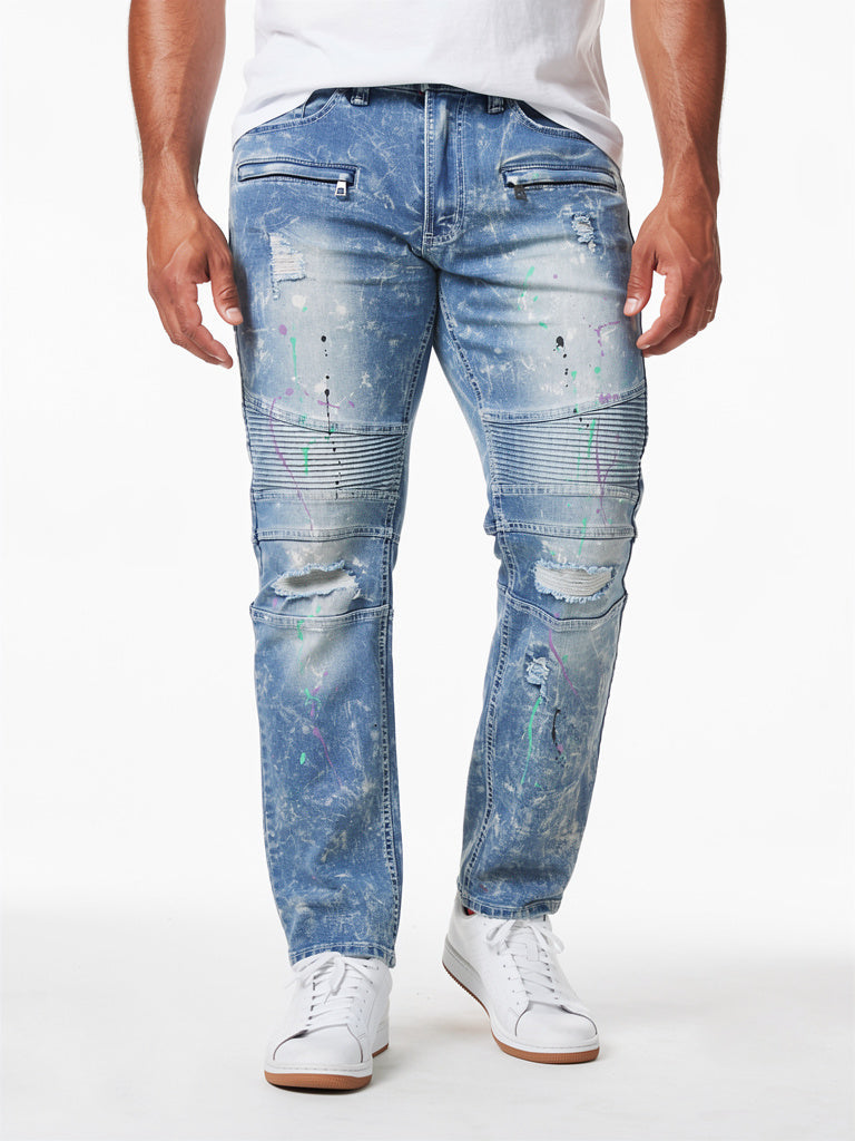 M1750 Super Sauce Biker Jeans - Light Wash