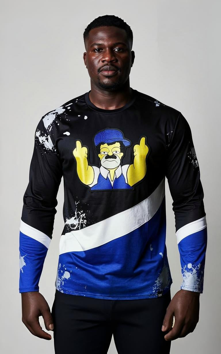 M209 El Chapo Simpson Long Sleeve Tee - Royal