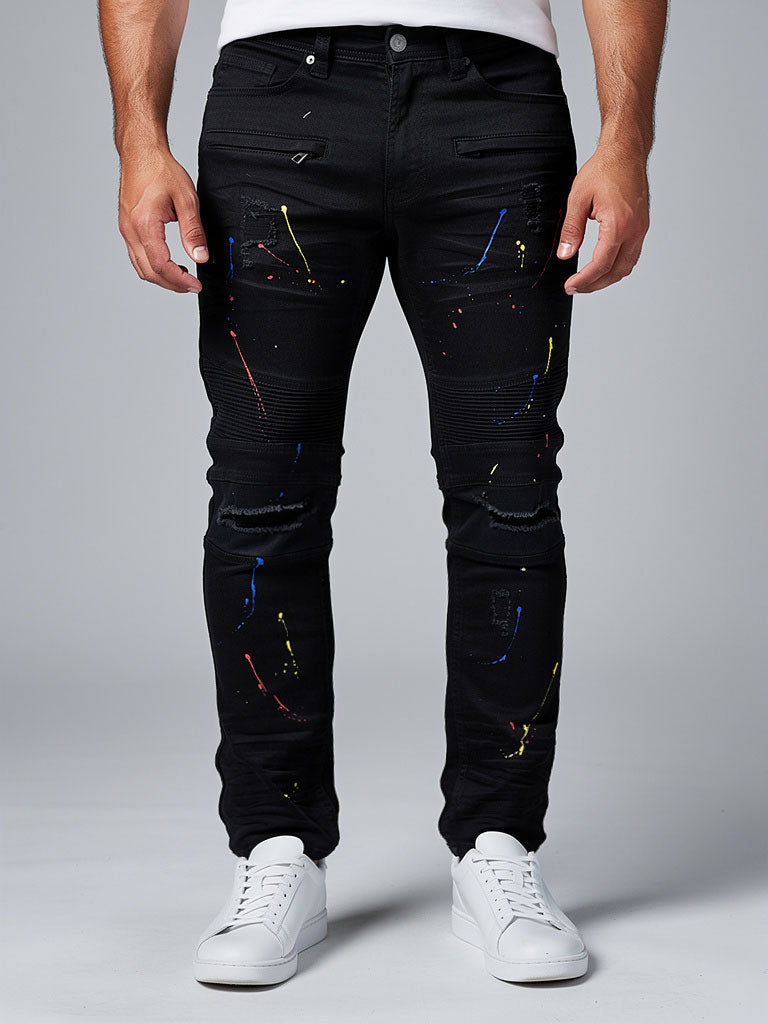 M1750 Super Sauce Biker Jeans - Black/Black