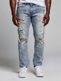 M1771 Makobi Petani Shredded Jeans With Bleach Spots - Dirt Wash