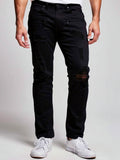 M1771 Makobi Petani Shredded Jeans With Bleach Spots - Black/Black