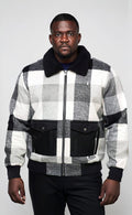 M1015 Dario Wool Plaid Jacket - Black