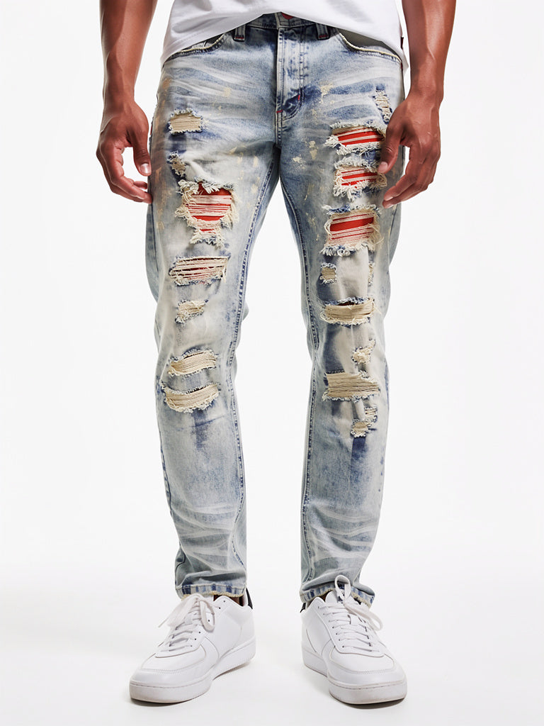 M1773 Makobi Amalfi Denim Jeans W/ Underlay - Dirt Wash