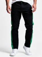 M1950 Makobi Biker Jeans w/ Nylon Stripes - Black