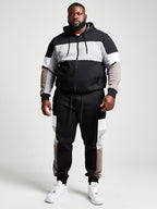 M2323 Paolo Fleece Jacquard Hoodie Track Set - Black